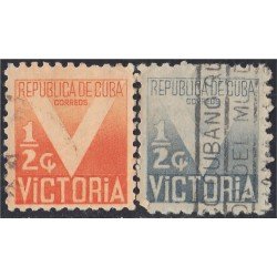 Cuba Beneficencia 6/7 1942/44 Victoria en beneficio a la Cruz Roja usados Cuba Beneficencia 6/7 1942/44 Victoria en beneficio a la Cruz Roja usados