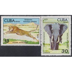 Cuba A- 304/05 1978 Fauna africana Guepardo Elefante MNH Cuba A- 304/05 1978 Fauna africana Guepardo Elefante MNH