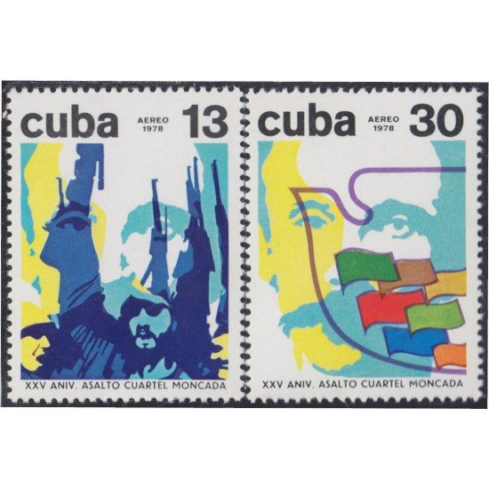 Cuba A- 290/91 1978 XXV Aniversario del Asalto al Cuartel Moncada MNH Cuba A- 290/91 1978 XXV Aniversario del Asalto al Cuartel Moncada MNH