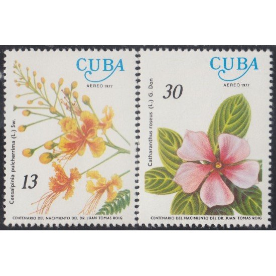Cuba A- 256/57 1977 Flores Flowers Juan Tomás Roig MNH Cuba A- 256/57 1977 Flores Flowers Juan Tomás Roig MNH