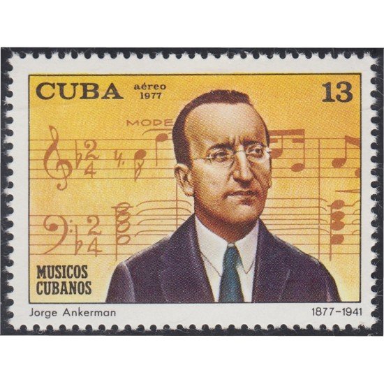 Cuba A- 255 1977 Músico cubano Jorge Ankerman MNH Cuba A- 255 1977 Músico cubano Jorge Ankerman MNH