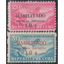 TRA1 Cuba A- 214/15 1960 Avión Entrega especial MNH TRA1 Cuba A- 214/15 1960 Avión Entrega especial MNH