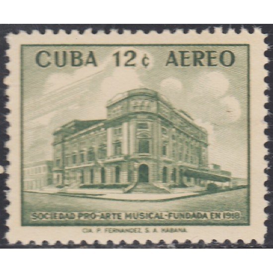 Cuba Aéreo 199 1959 Sociedad Pro Arte musical MNH Cuba Aéreo 199 1959 Sociedad Pro Arte musical MNH