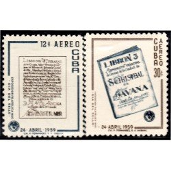 Cuba Aéreo 196/97 1959 Exposición Filatélica Nacional Día del sello MNH Cuba Aéreo 196/97 1959 Exposición Filatélica Nacional Día del sello MNH