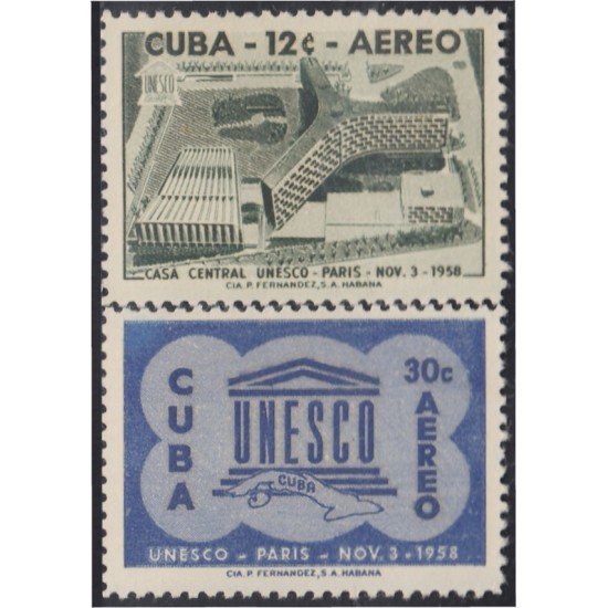VAR3/S Cuba A- 193/94 1958 Unesco MNH VAR3/S Cuba A- 193/94 1958 Unesco MNH