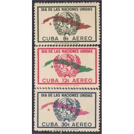 VAR2 Cuba A- 169/71 1957 Día de las Naciones Unidas MNH