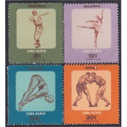 Cuba A- 159/62 1957 Béisbol Ballet Natación Boxeo MNH Cuba A- 159/62 1957 Béisbol Ballet Natación Boxeo MNH