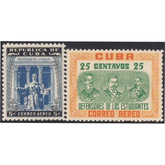 Cuba A- 72/73 1952 Fermín Dominguez Nicolás Estebanez Federico Capdevila MNH Cuba A- 72/73 1952 Fermín Dominguez Nicolás Estebanez Federico Capdevila MNH