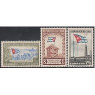 Cuba A- 40/42 1951 Centenario de la bandera Cubana MNH