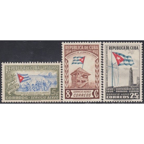 Cuba A- 40/42 1951 Centenario de la bandera Cubana MNH Cuba A- 40/42 1951 Centenario de la bandera Cubana MNH