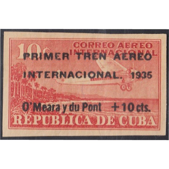 Cuba A- 16B 1935 Primer tren aéreo internacional avión plane MNH Cuba A- 16B 1935 Primer tren aéreo internacional avión plane MNH