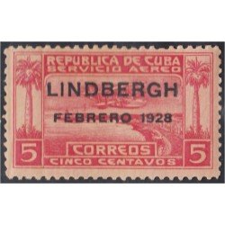 Cuba Aéreo 2 1928 Lindberg Hidroavión volando sobre el puerto de La Habana MNH Cuba Aéreo 2 1928 Lindberg Hidroavión volando sobre el puerto de La Habana MNH
