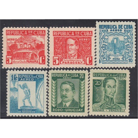 Cuba A- 24/29 1937 Asociación de escritores y artistas americanos MH Cuba A- 24/29 1937 Asociación de escritores y artistas americanos MH