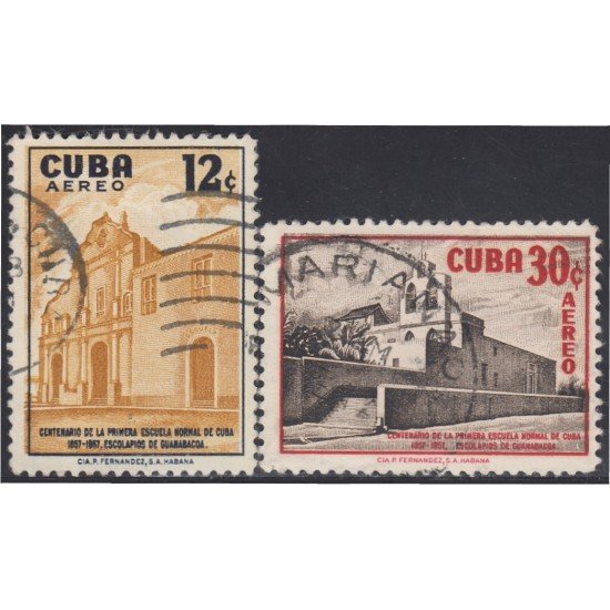 Cuba A- 173/74 1957 Escolapios de Guanabacoa usados Cuba A- 173/74 1957 Escolapios de Guanabacoa usados