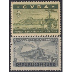 Cuba A- 35/36 1944 450º Aniversario del descubrimiento de América Sin goma Cuba A- 35/36 1944 450º Aniversario del descubrimiento de América Sin goma