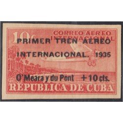 Cuba A- 16B 1935 Primer tren aéreo internacional avión plane Sin goma Cuba A- 16B 1935 Primer tren aéreo internacional avión plane Sin goma