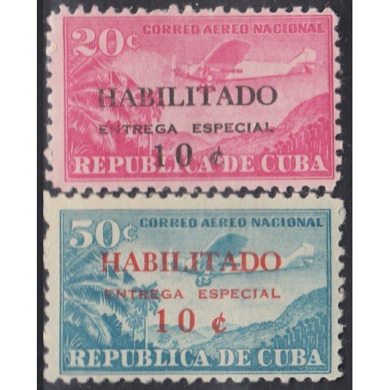 Cuba A- 214/15 1960 Avión Entrega especial MH Cuba A- 214/15 1960 Avión Entrega especial MH