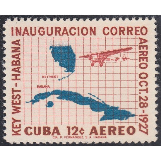 Cuba A- 172 1957 Key West Inauguración Correo Aéreo MH Cuba A- 172 1957 Key West Inauguración Correo Aéreo MH
