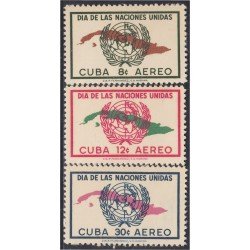 Cuba A- 169/71 1957 Día de las Naciones Unidas MH Cuba A- 169/71 1957 Día de las Naciones Unidas MH