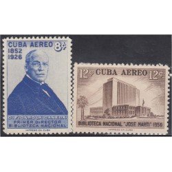 Cuba A- 167/68 1957 Biblioteca Nacional José Martí MH Cuba A- 167/68 1957 Biblioteca Nacional José Martí MH