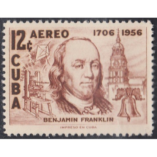 Cuba A- 151 1956 Benjamín Franklin MH Cuba A- 151 1956 Benjamín Franklin MH