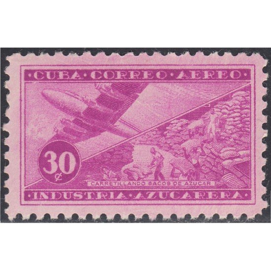 Cuba A- 127 1956 Industria azucarera Carretillando sacos de azúcar MH Cuba A- 127 1956 Industria azucarera Carretillando sacos de azúcar MH