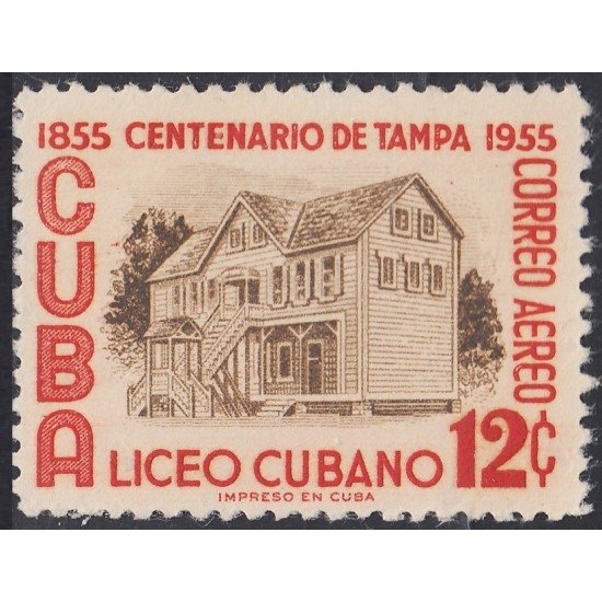 Cuba A- 115 1955 Centenario de Tampa Liceo Cubano MH