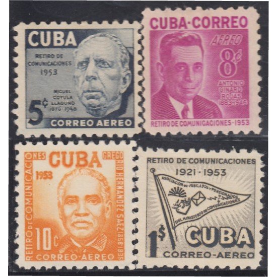 Cuba A- 90/93 1953 Propaganda para la industria azucarera Avión Plane MH Cuba A- 90/93 1953 Propaganda para la industria azucarera Avión Plane MH