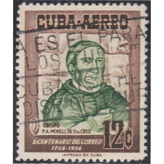 Cuba A- 128 1956 Obispo P.A Morell de Santa Cruz usados Cuba A- 128 1956 Obispo P.A Morell de Santa Cruz usados
