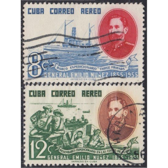 Cuba A- 125/26 1955 General Emilio Nuñez usados Cuba A- 125/26 1955 General Emilio Nuñez usados
