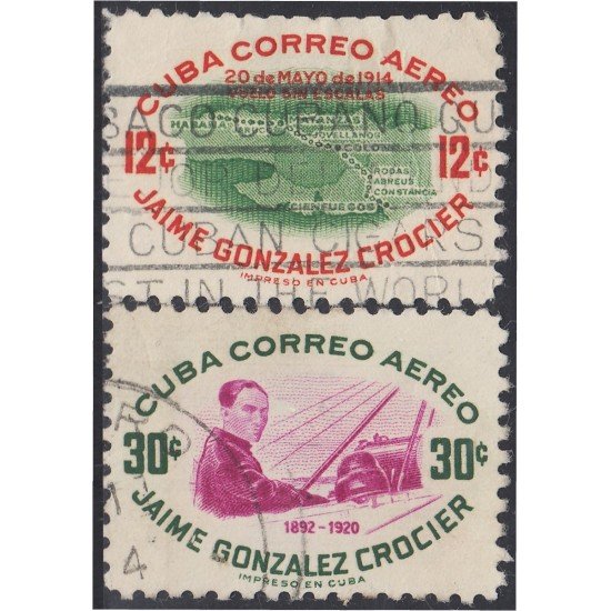 Cuba A- 116/17 1955 Jaime González Crocier usados Cuba A- 116/17 1955 Jaime González Crocier usados