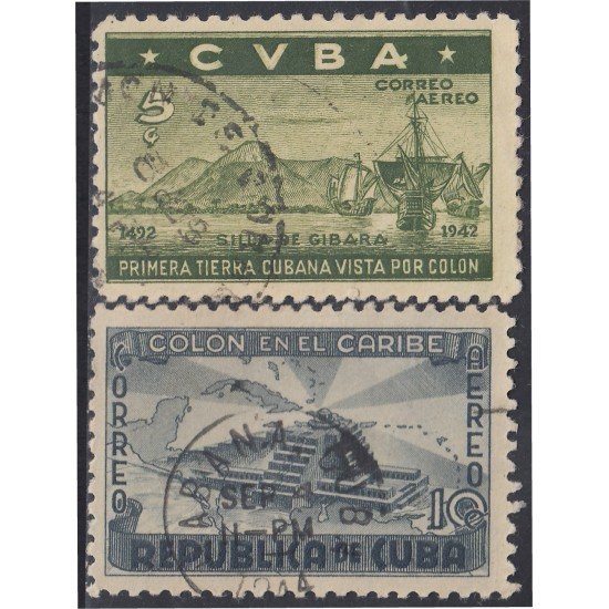 Cuba A- 35/36 1944 450º Aniversario del descubrimiento de América  usados