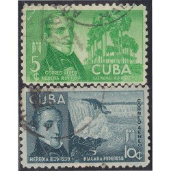 Cuba A- 33/34 1941 José María Heredia y Campuzana usados Cuba A- 33/34 1941 José María Heredia y Campuzana usados