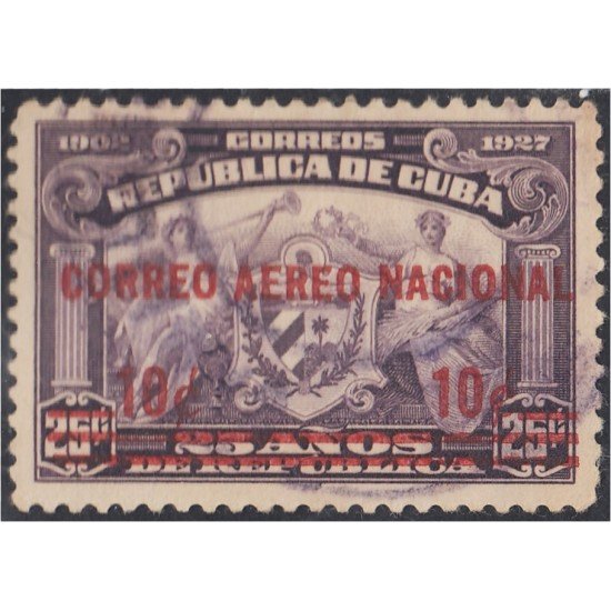 Cuba A- 3 1930 Líneas aéreas interiores Escudo usados Cuba A- 3 1930 Líneas aéreas interiores Escudo usados