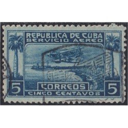 Cuba A- 1 1927 Hidroavión volando sobre el puerto de La Habana usados Cuba A- 1 1927 Hidroavión volando sobre el puerto de La Habana usados