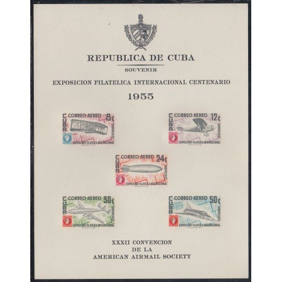Cuba HB 14 1955 Exposición filatélica internacional Centenario MNH Cuba HB 14 1955 Exposición filatélica internacional Centenario MNH