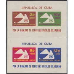 Cuba HB 19/20 1961 15ª Asamblea de la ONU Símbolo paloma MNH Cuba HB 19/20 1961 15ª Asamblea de la ONU Símbolo paloma MNH