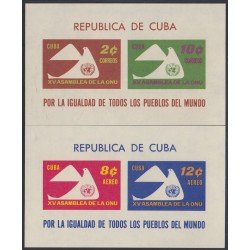 Cuba HB 19/20 1961 15ª Asamblea de la ONU Símbolo paloma MH Cuba HB 19/20 1961 15ª Asamblea de la ONU Símbolo paloma MH