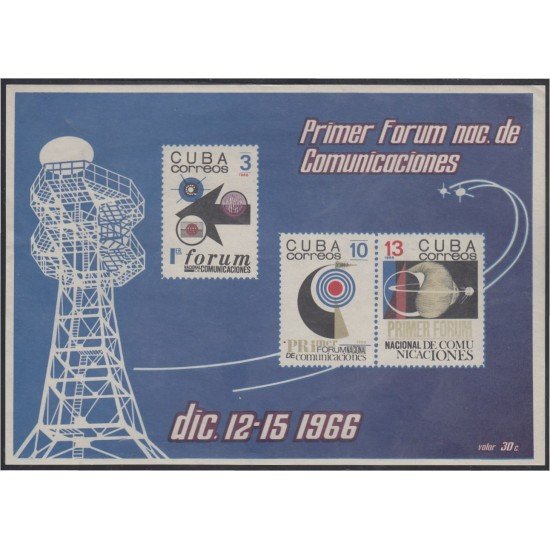 Cuba HB 28 1967 1º Forum Nacional de Comunicaciones MNH Cuba HB 28 1967 1º Forum Nacional de Comunicaciones MNH