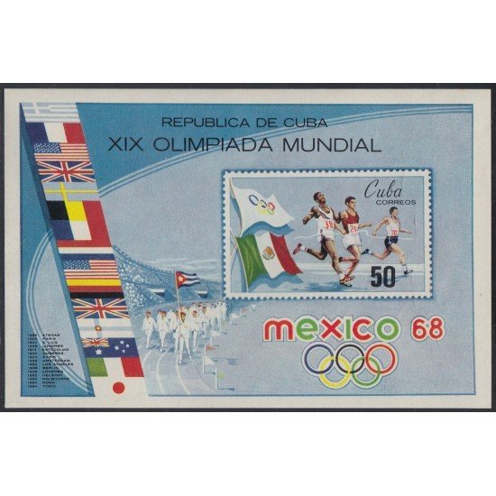 Cuba HB 31 1969 Juegos olímpicos de México MNH Cuba HB 31 1969 Juegos olímpicos de México MNH