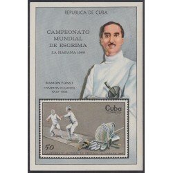 Cuba HB 33 1969 Campeonato Mundial de Esgrima Ramon Fonst MNH Cuba HB 33 1969 Campeonato Mundial de Esgrima Ramon Fonst MNH