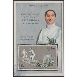 Cuba HB 33 1969 Campeonato Mundial de Esgrima Ramon Fonst usado Cuba HB 33 1969 Campeonato Mundial de Esgrima Ramon Fonst usado