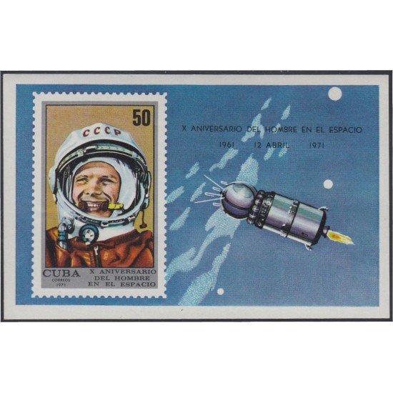 Cuba HB 36 1971 Xº Aniv. 1er hombre en el espacio Yuri Gagarine MH Cuba HB 36 1971 Xº Aniv. 1er hombre en el espacio Yuri Gagarine MH