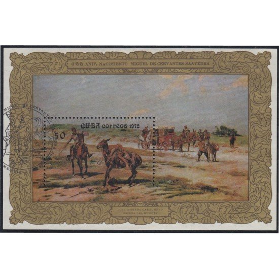 Cuba HB 38 1972 Escena del Quijote usado Cuba HB 38 1972 Escena del Quijote usado