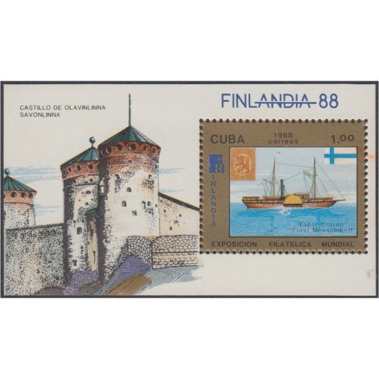 Cuba HB 104 1988 Exposición Filatélica Mundial Finlandia 88 MNH Cuba HB 104 1988 Exposición Filatélica Mundial Finlandia 88 MNH