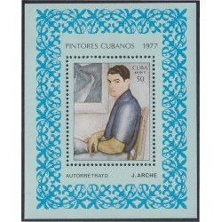 Cuba HB 51 1977 Pintores cubanos Autorretrato Jorge Arche MNH Cuba HB 51 1977 Pintores cubanos Autorretrato Jorge Arche MNH