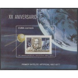 Cuba HB 49 1977 XX Aniversario del primer satélite artificial MNH Cuba HB 49 1977 XX Aniversario del primer satélite artificial MNH