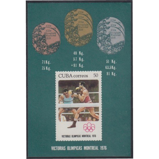 Cuba HB 48 1976 Victorias olímpicas Montreal 78 MNH Cuba HB 48 1976 Victorias olímpicas Montreal 78 MNH