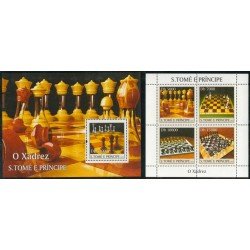 AJZ1 Santo Tomé y Príncipe 2280/83 + HB 389 2004 Ajedrez MNH AJZ1 Santo Tomé y Príncipe 2280/83 + HB 389 2004 Ajedrez MNH