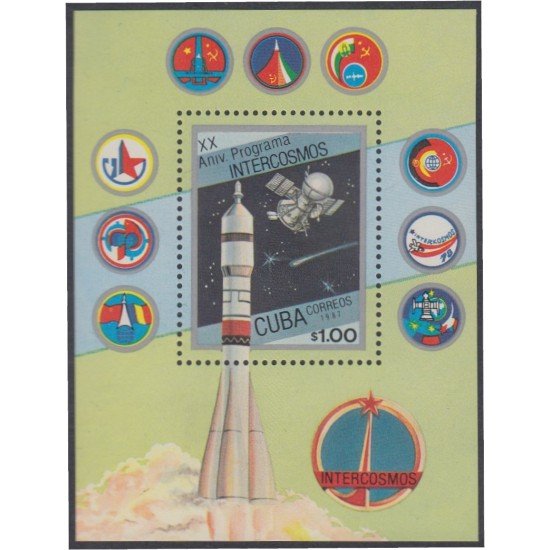 Cuba HB 97 1987 XX Aniversario programa Intercosmos MNH Cuba HB 97 1987 XX Aniversario programa Intercosmos MNH